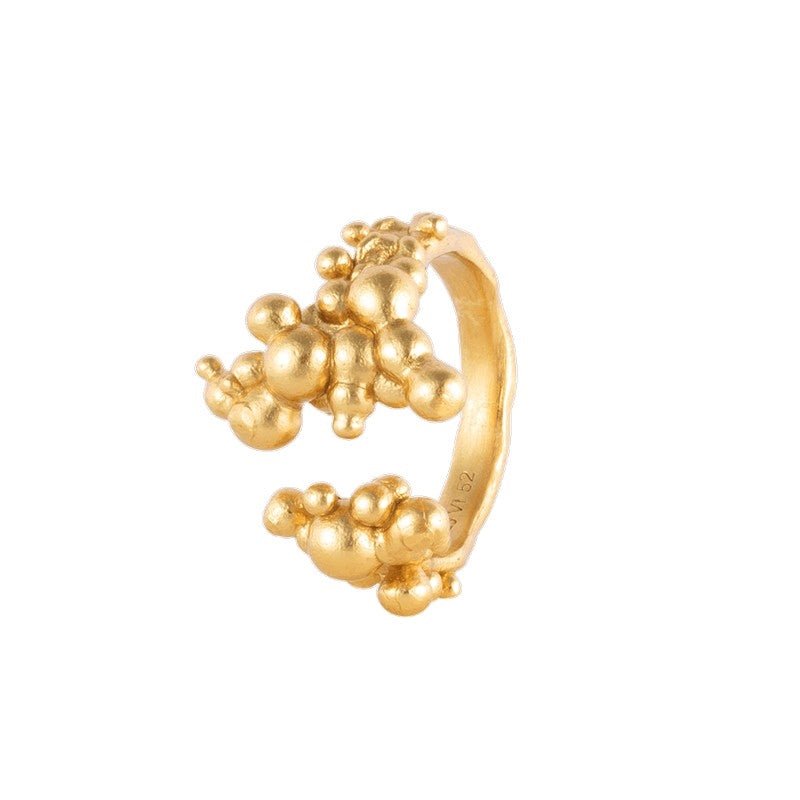 Orb Chronicles ring i 18 karat forgyldt sølv med organiske bobleformer fra House of Vincent.